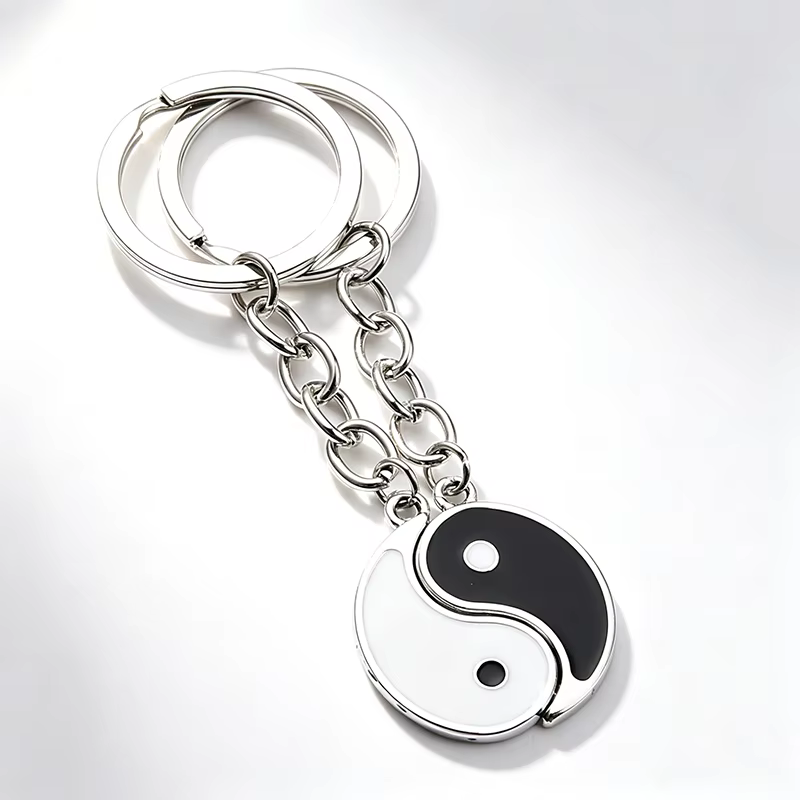 Porte-clés assorti pour Couples, accessoires cadeaux, breloques Yin Yang, chaîne, vente en gros, porte-bijoux bff paires, 2023