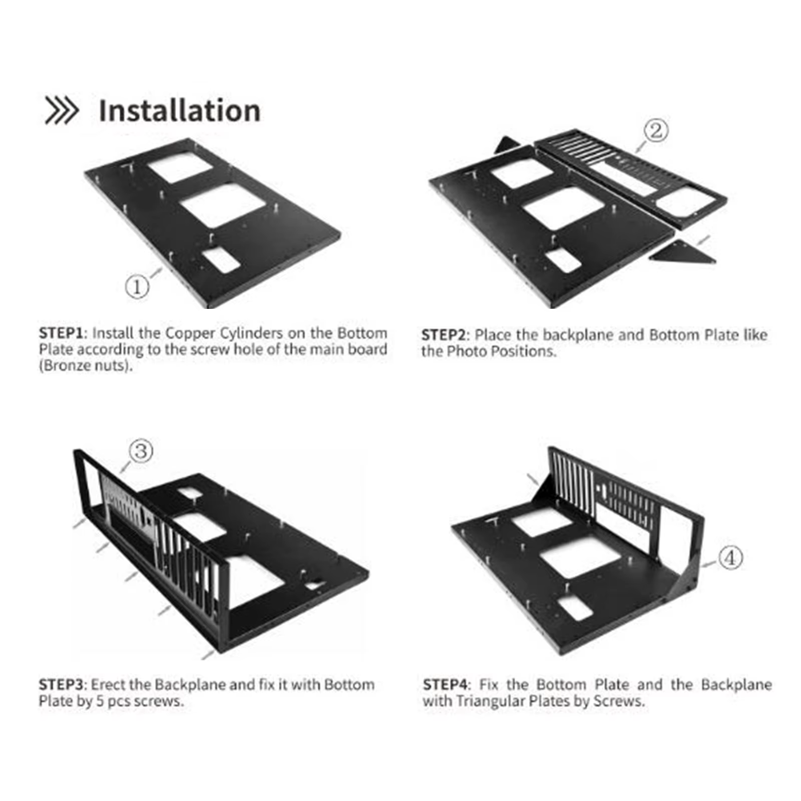 Accessoires de cadre de châssis d'ordinateur, faciles à utiliser, durables, faits à la main avec pièces, support de Mine de carte mère Stable, cadre de boîtier à Air ouvert