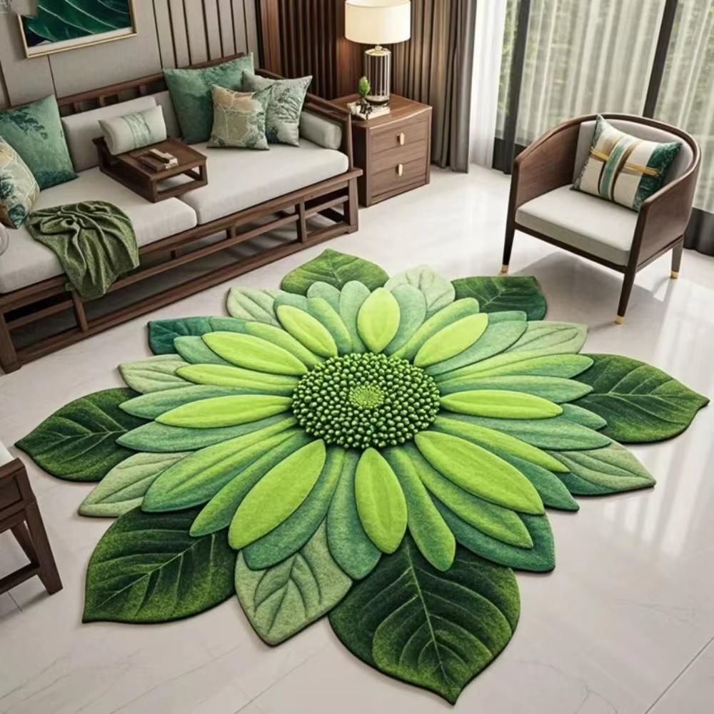 Tapis de sol en forme de tournesol, durable, doux, antidérapant, absorbant, 60x60cm, pour salle de bain, décoration de la maison