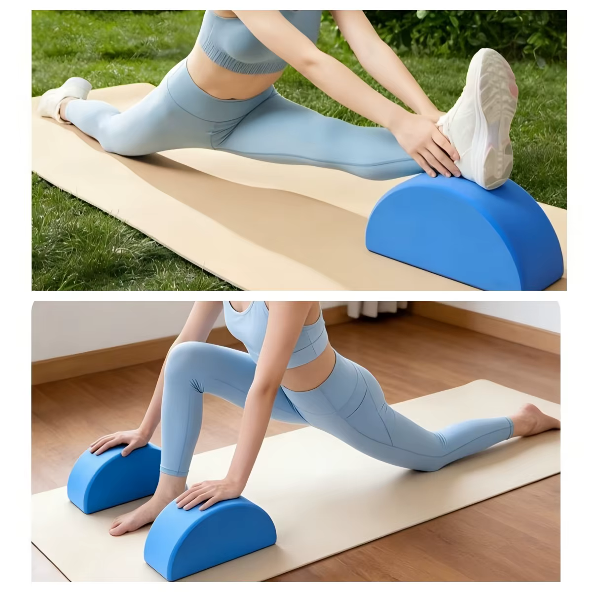 Bloc de yoga antidérapant demi-rond (1 ou 2 pièces)