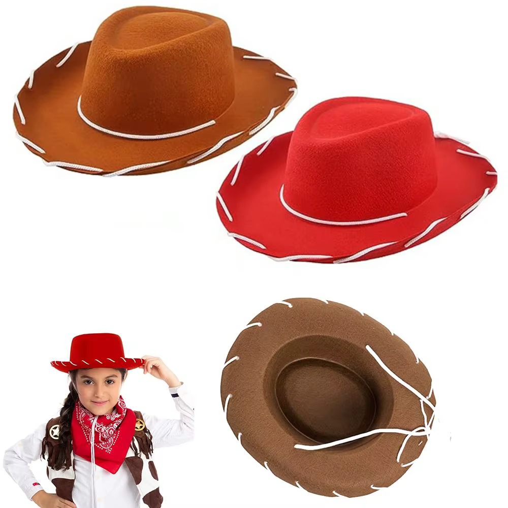 Chapeau de cowboy amusant en feutre réglable pour performance, accessoire de déguisement, costume de cosplay, chapeau de cowgirl pour anniversaire