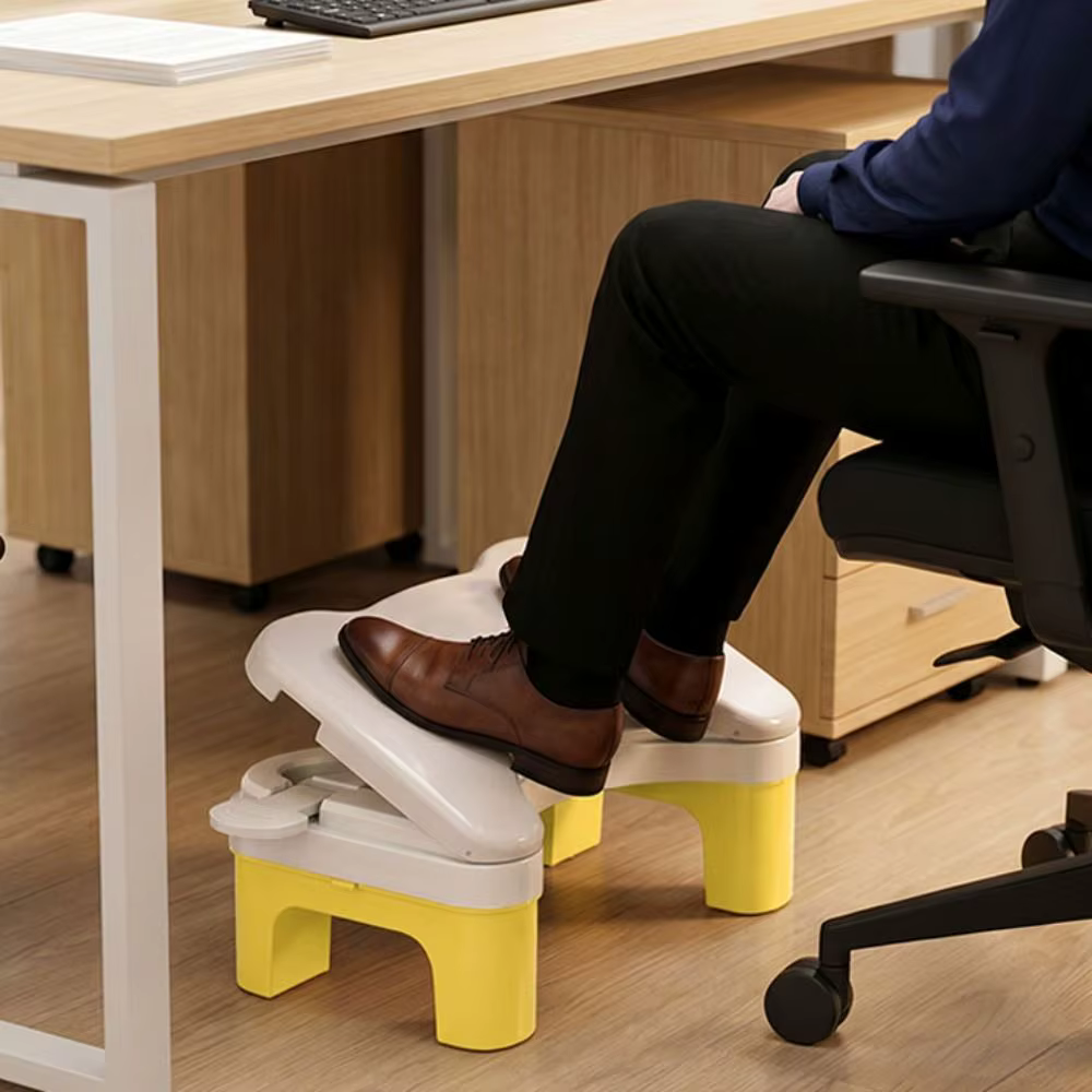 Repose-pieds ergonomique sous le bureau, base antidérapante, 6 niveaux, repose-jambes de bureau confortable, respirant, réglable, pour salle de bain
