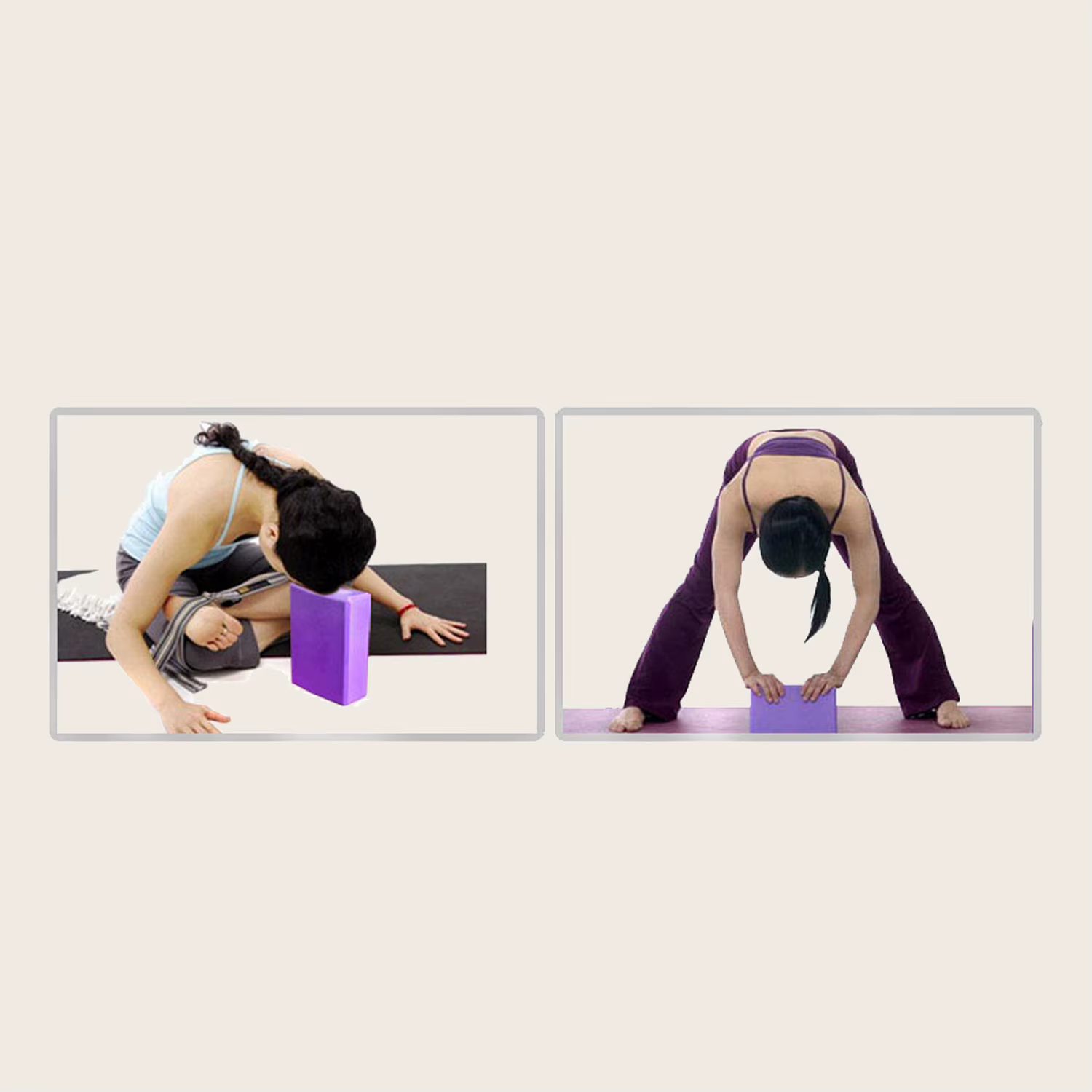 Blocs de yoga haute densité - Briques en mousse EVA Firm - Bloc de gymnastique pour douleurs musculaires et stress Violet