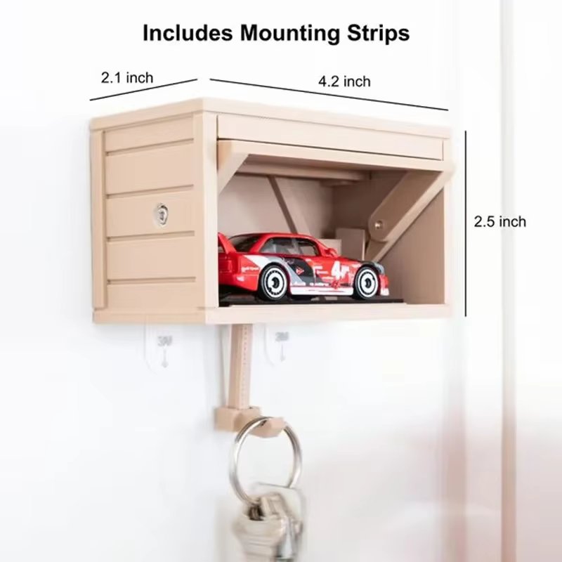 Porte-clés pour garage automobile, avec design de porte à ouverture et fermeture, permet de gagner de la place, robuste et durable, adapté aux passionnés d'automobiles, créatif.