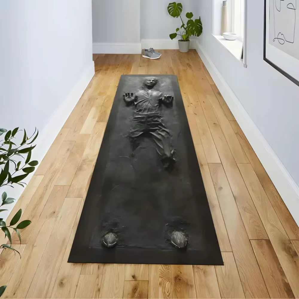 Tapis en carbone Han Solo, décoration pour la maison, long couloir, salon, chambre à coucher, décor de sol, motif de décoration de chambre à coucher, tapis pour la maison