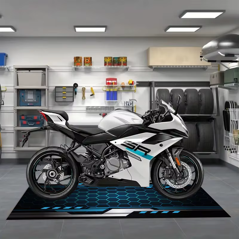 Tapis de sol pour garage de moto VIKAMA, tapis de présentation pour course, résistant à l'huile et à l'usure, pour atelier, couloir, décoration intérieure