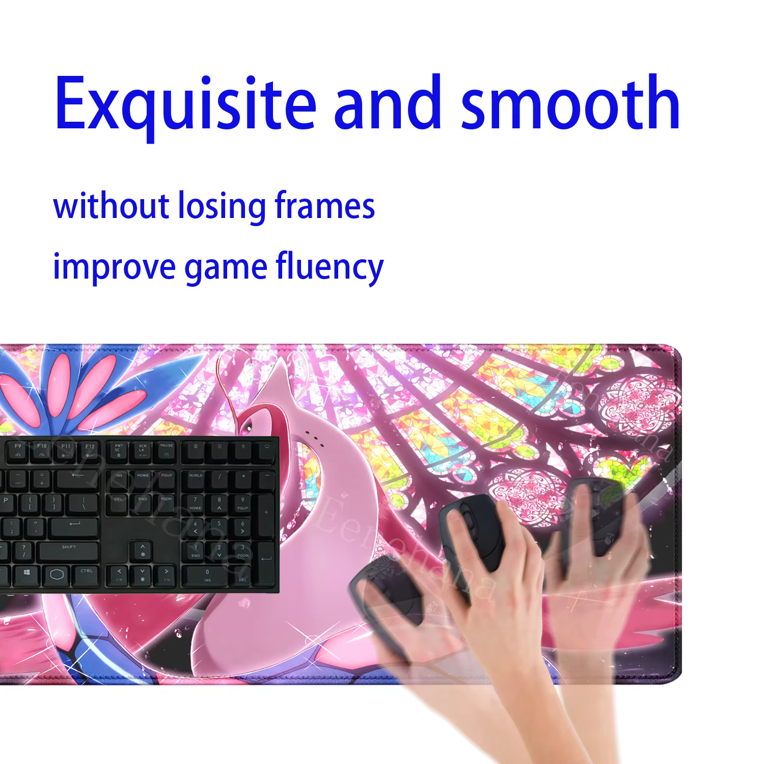 Tapis de souris Milotic pokemon Anime Kawaii, accessoires de bureau pour clavier de PC, tapis de jeu mignon, impression HD, surjeté, tapis de bureau esports