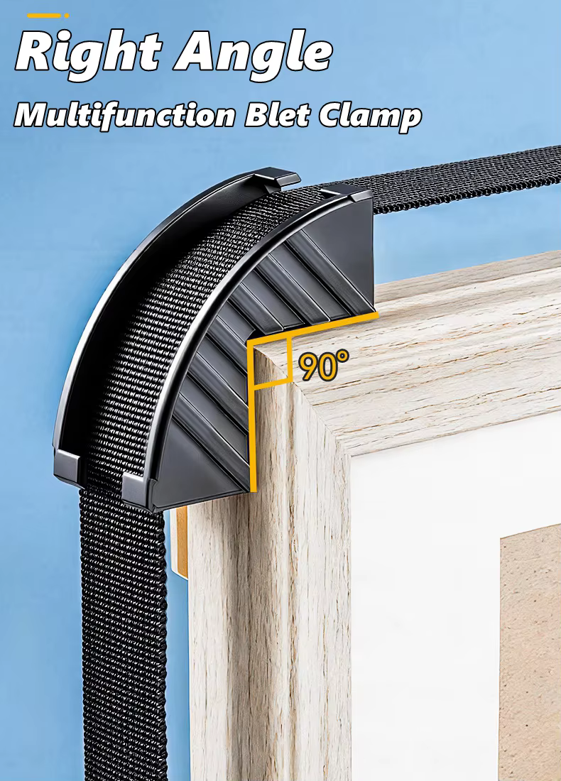 Serre-joints à sangle pour le travail du bois – Serre-joints à libération rapide avec poignée ergonomique, pince réglable pour cadre photo, sangle de 4/6 m