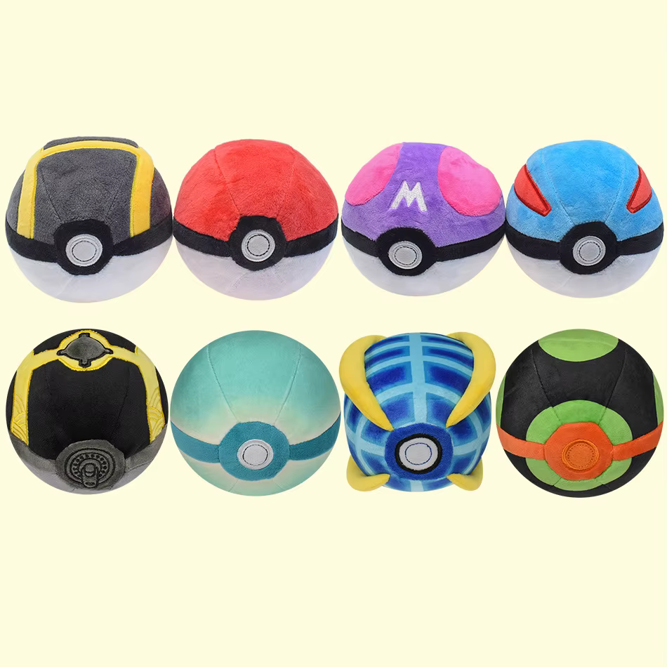 Peluche Pokémon : Master Ball, Great Ball, Ultra Ball, Poké Ball – Jouet en peluche doux, breloque de sac à dos, pendentif décoratif, cadeau tendance
