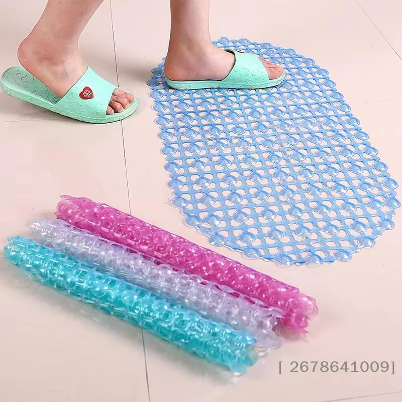 ⚑ Tapis de bain antidérapant, tapis de douche en PVC avec ventouses puissantes, non toxique, résistant à la moisissure, pour la sécurité de la salle de bain et le massage des pieds
