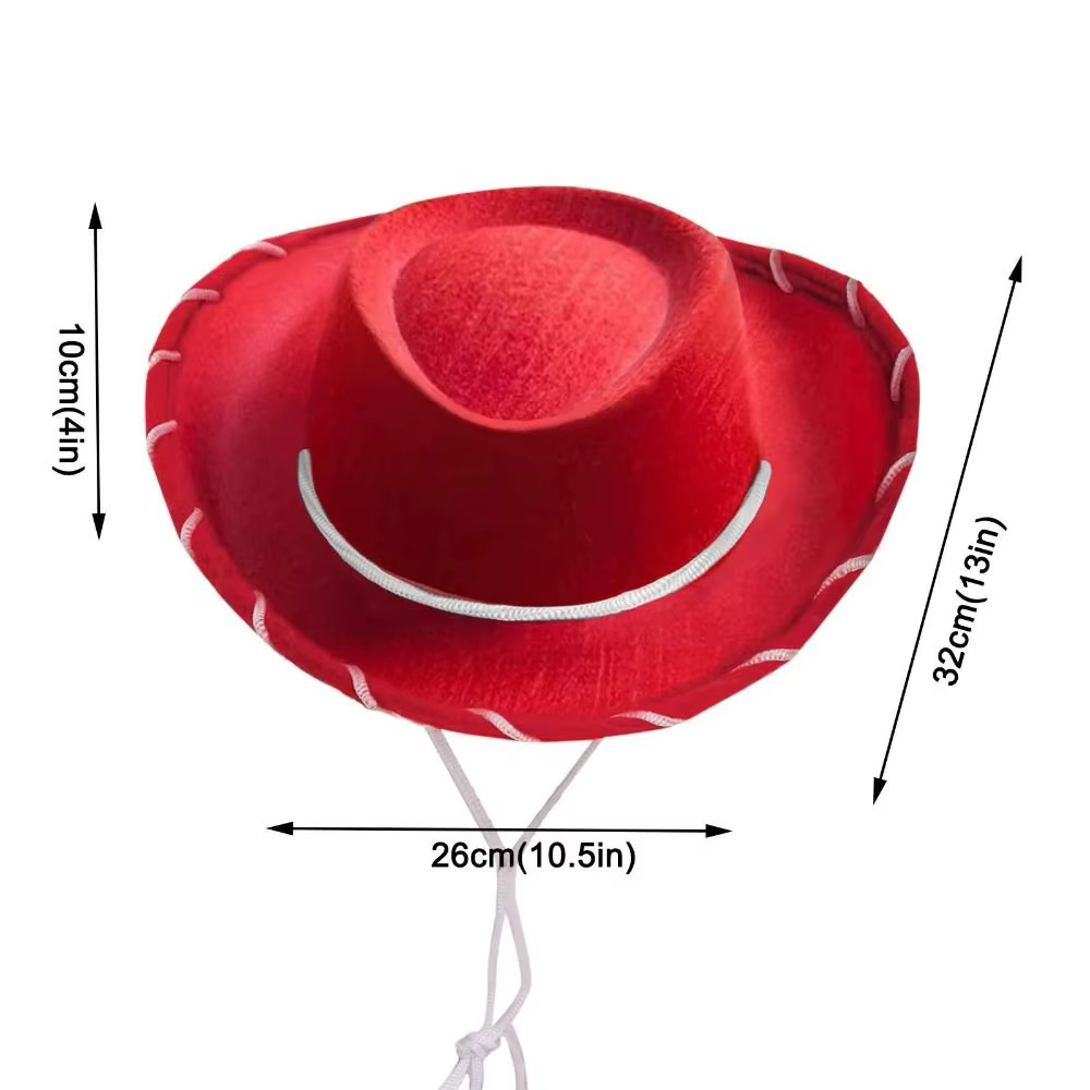 Chapeau de cowboy amusant en feutre réglable pour performance, accessoire de déguisement, costume de cosplay, chapeau de cowgirl pour anniversaire