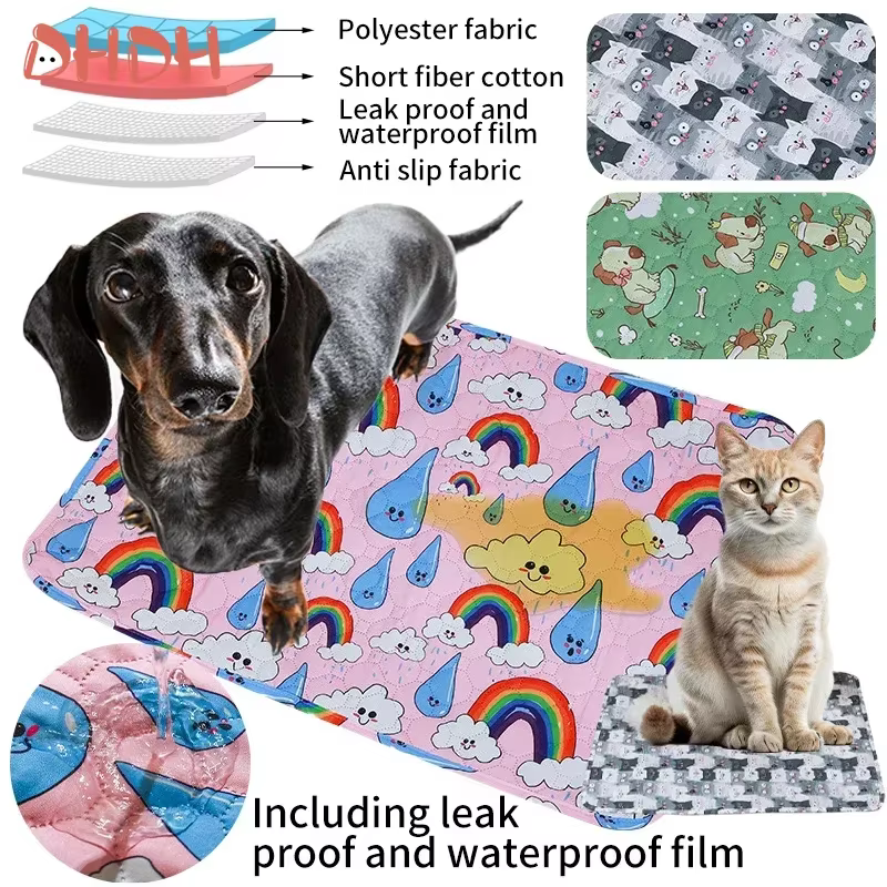 Tapis de pipi lavable pour animaux de compagnie, tapis réutilisable pour chiens, lit d'urine lavable, tapis d'entraînement pour chien, couverture de tapis pour animaux de compagnie quatre saisons