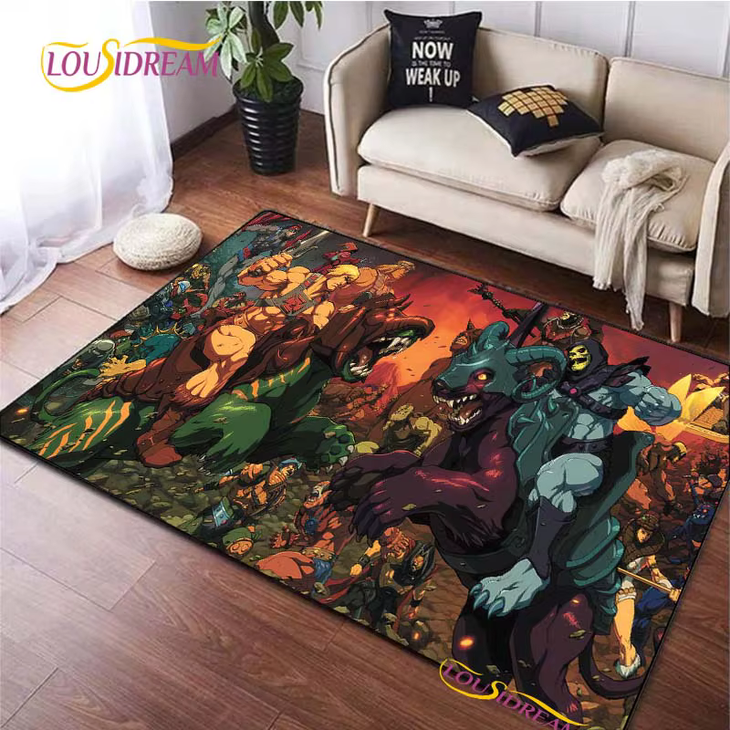 He-man maîtres tapis de dessin animé pour salon chambre tapis cuisine enfants porte tapis de sol antidérapant cadeau d'anniversaire accessoires de photographie tapis
