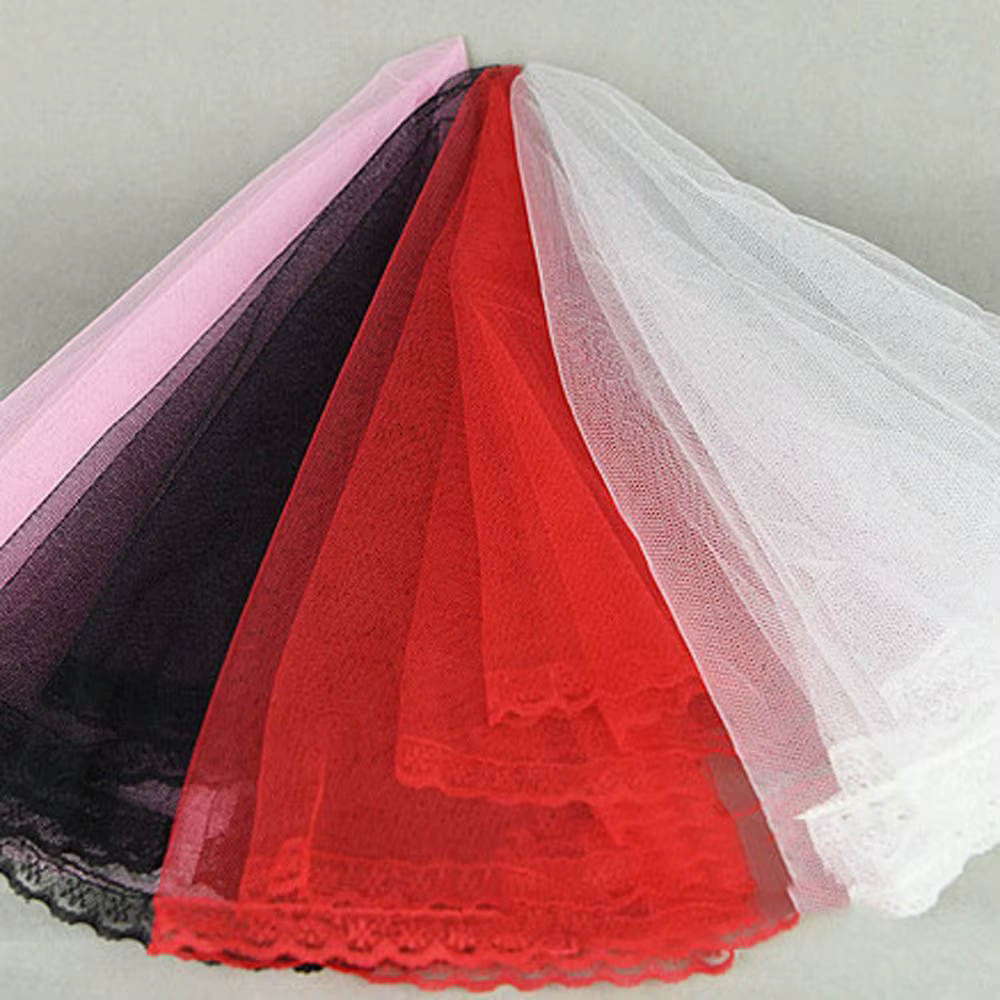 Accessoires de poupées, couvre-chef, voile de mariée blanc, voile en dentelle, coiffure longue, voile de mariage, jouets DIY