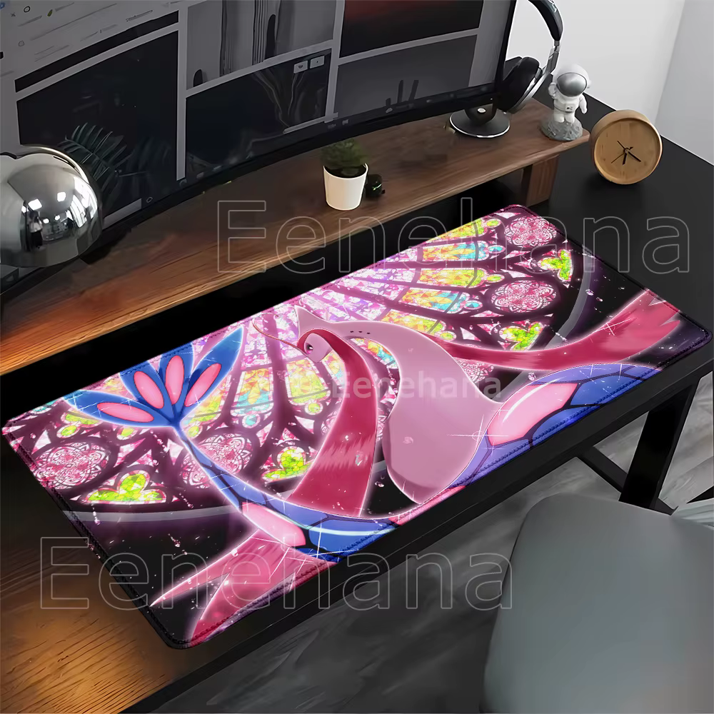 Tapis de souris Milotic pokemon Anime Kawaii, accessoires de bureau pour clavier de PC, tapis de jeu mignon, impression HD, surjeté, tapis de bureau esports