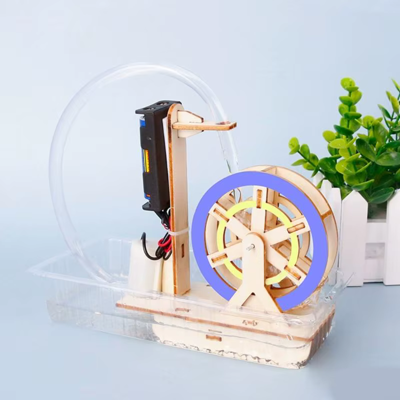 Ensemble modèles roues à eau en bois, assemblage pratique, jouet éducatif pour enfants, démonstration en classe, physique