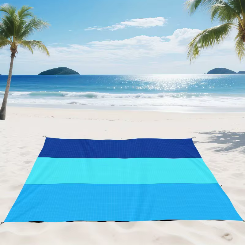 Tapis de plage extra-large léger et anti-sable pour 4 à 7 personnes, idéal pour les sorties à la plage, le camping et la randonnée