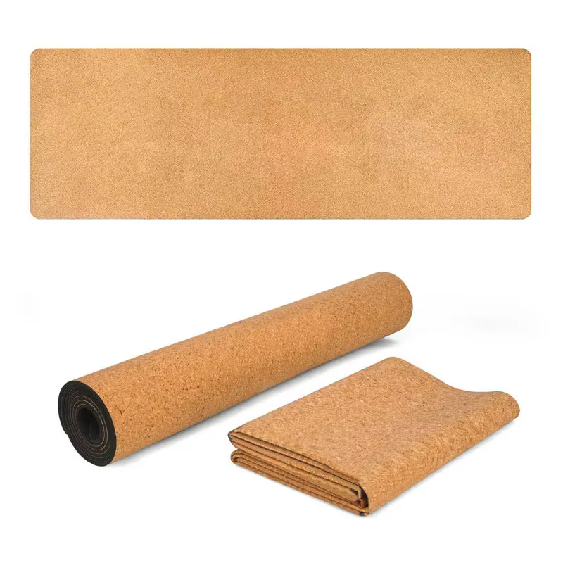 Tapis de yoga en liège naturel TPE 183x61 cm