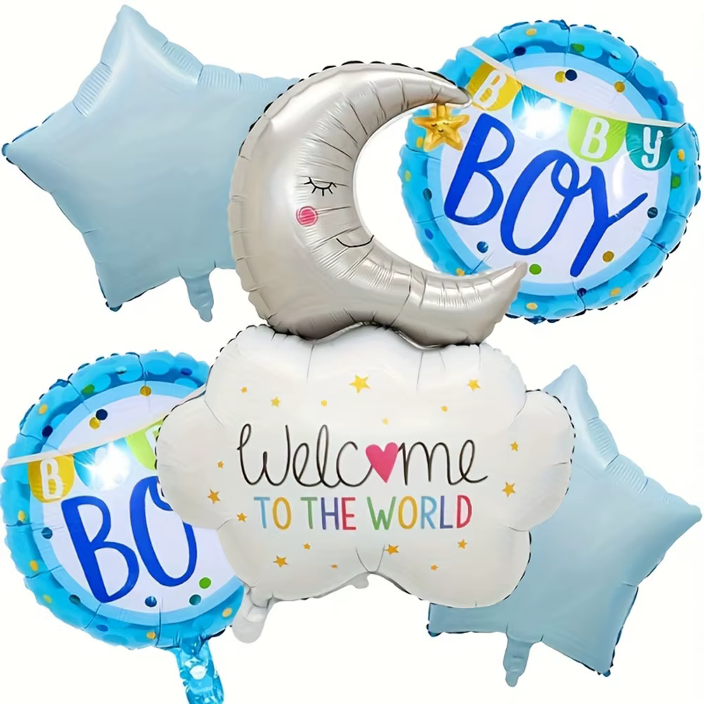 Ballons de décoration pour fête prénatale, nuage, lune, bleu, rose, bébé garçon et fille, révélation du sexe, décoration bienvenue dans le monde