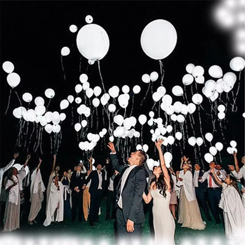 10-30 pièces LED ballon lumières lumineuses 12 pouces blanc Latex ballons lumineux fête d'anniversaire vacances mariage décoration fournitures