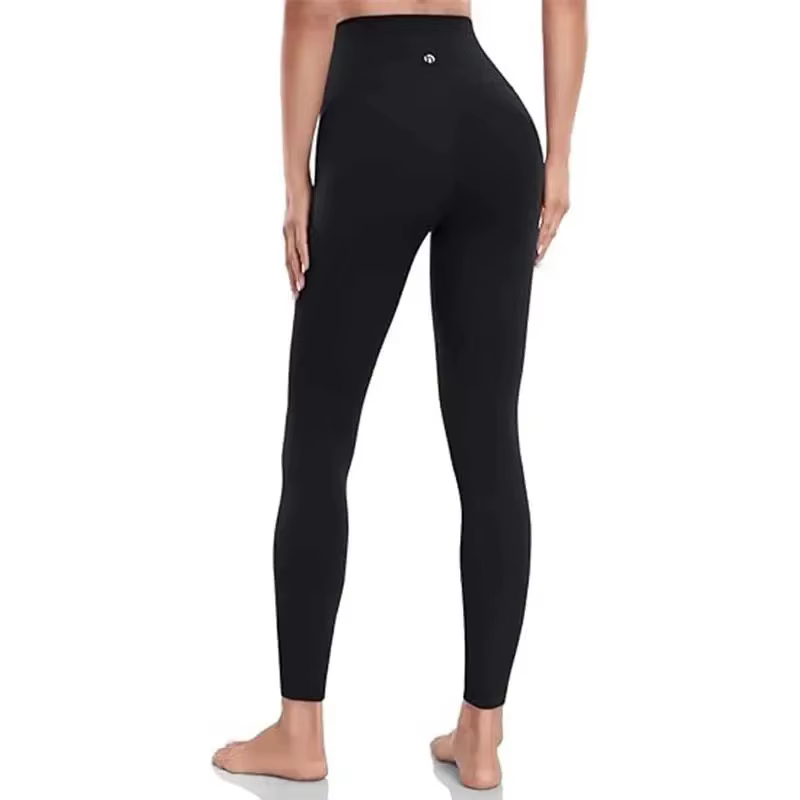 Leggings de yoga taille haute pour femme - Pantalon de sport moulant couleur unie pour le Pilates