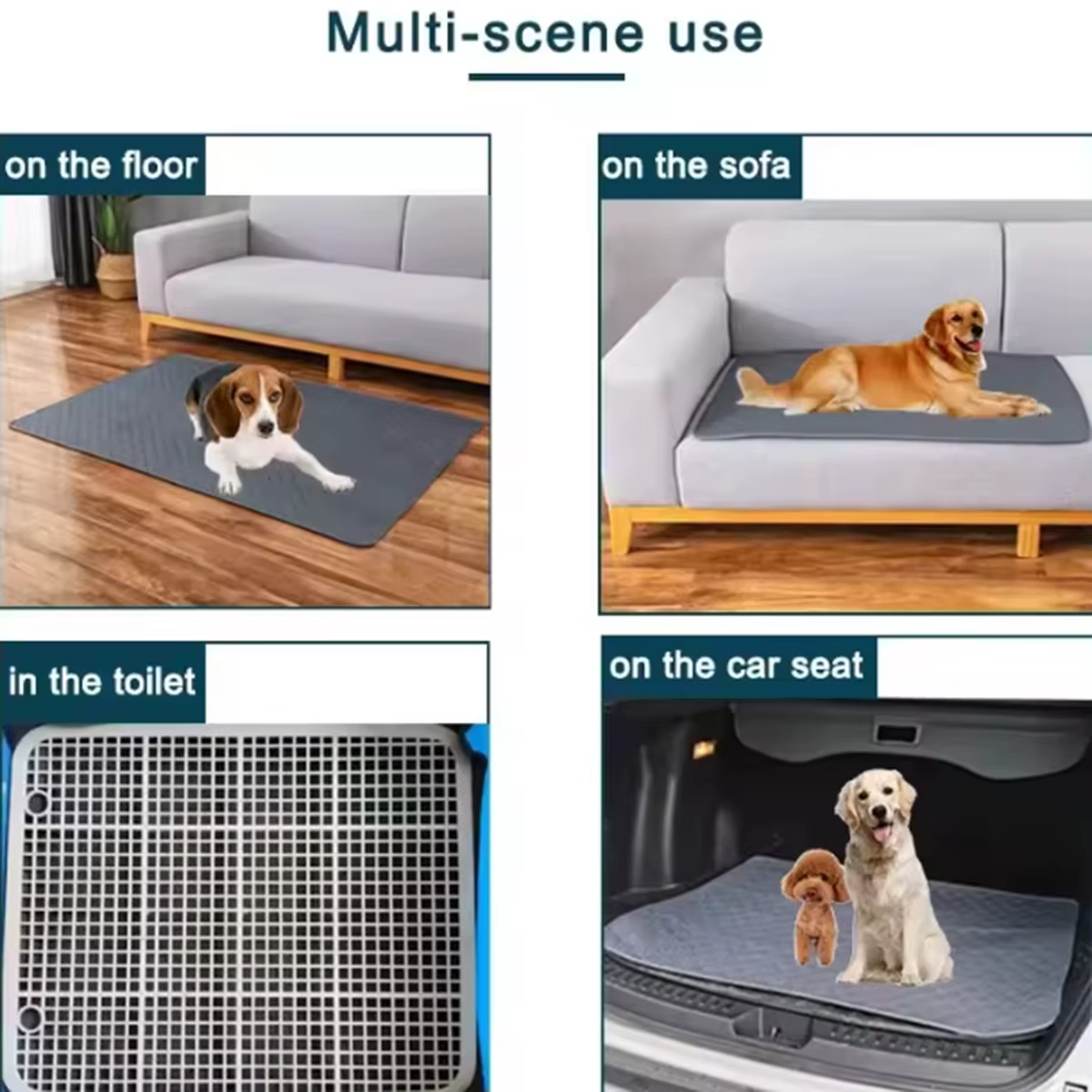 Tapis absorbant réutilisable et lavable pour chien, tapis d'urine pour chien, tapis imperméable pour siège de voiture, sol, canapé, tapis d'apprentissage pour chiot et chat, fournitures pour animaux d