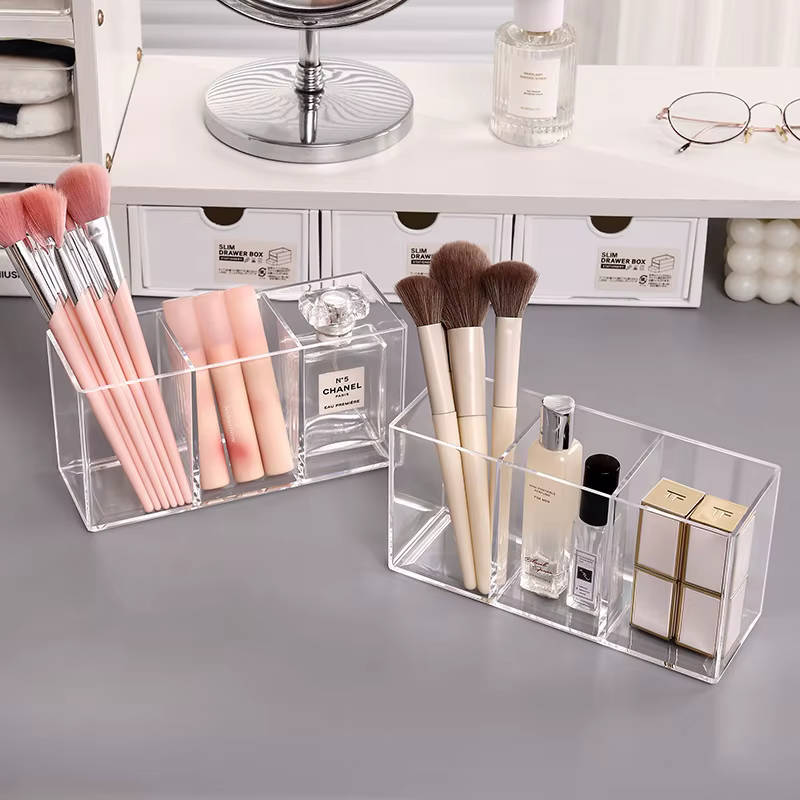 Rouge à lèvres Transparent maquillage cosmétique acrylique pinceau de maquillage outil boîte de rangement étui porte-brosse de maquillage organisateur de Table outil de maquillage