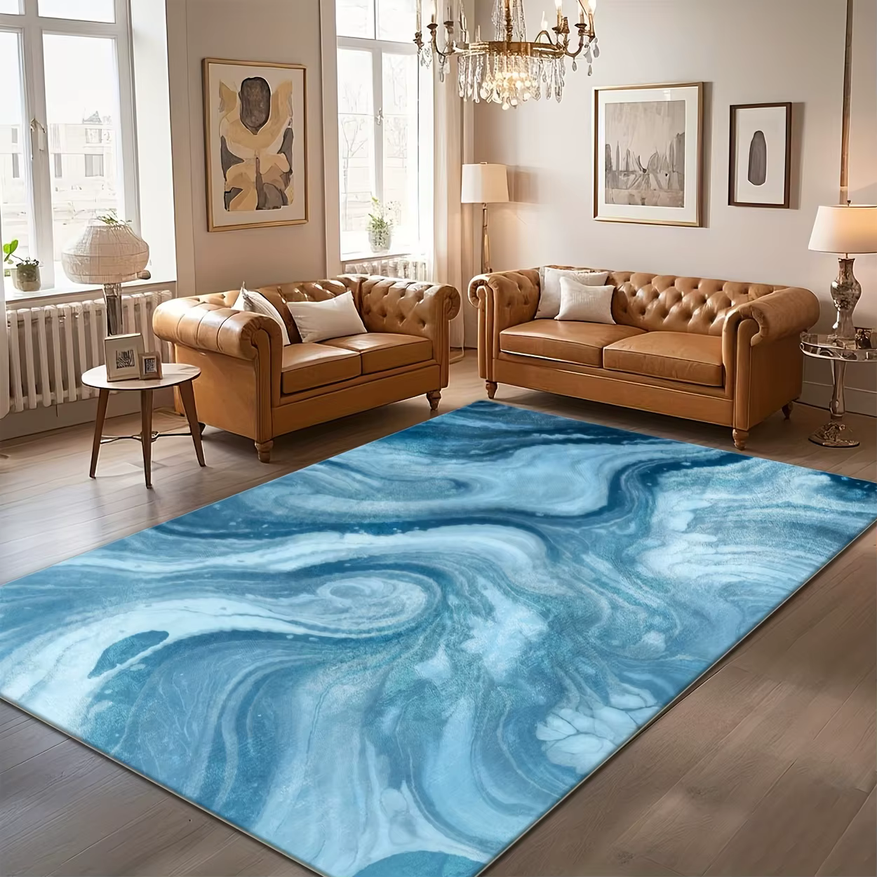 Grand tapis rectangulaire lavable, durable et résistant aux taches, idéal pour les entrées et couloirs à fort trafic.