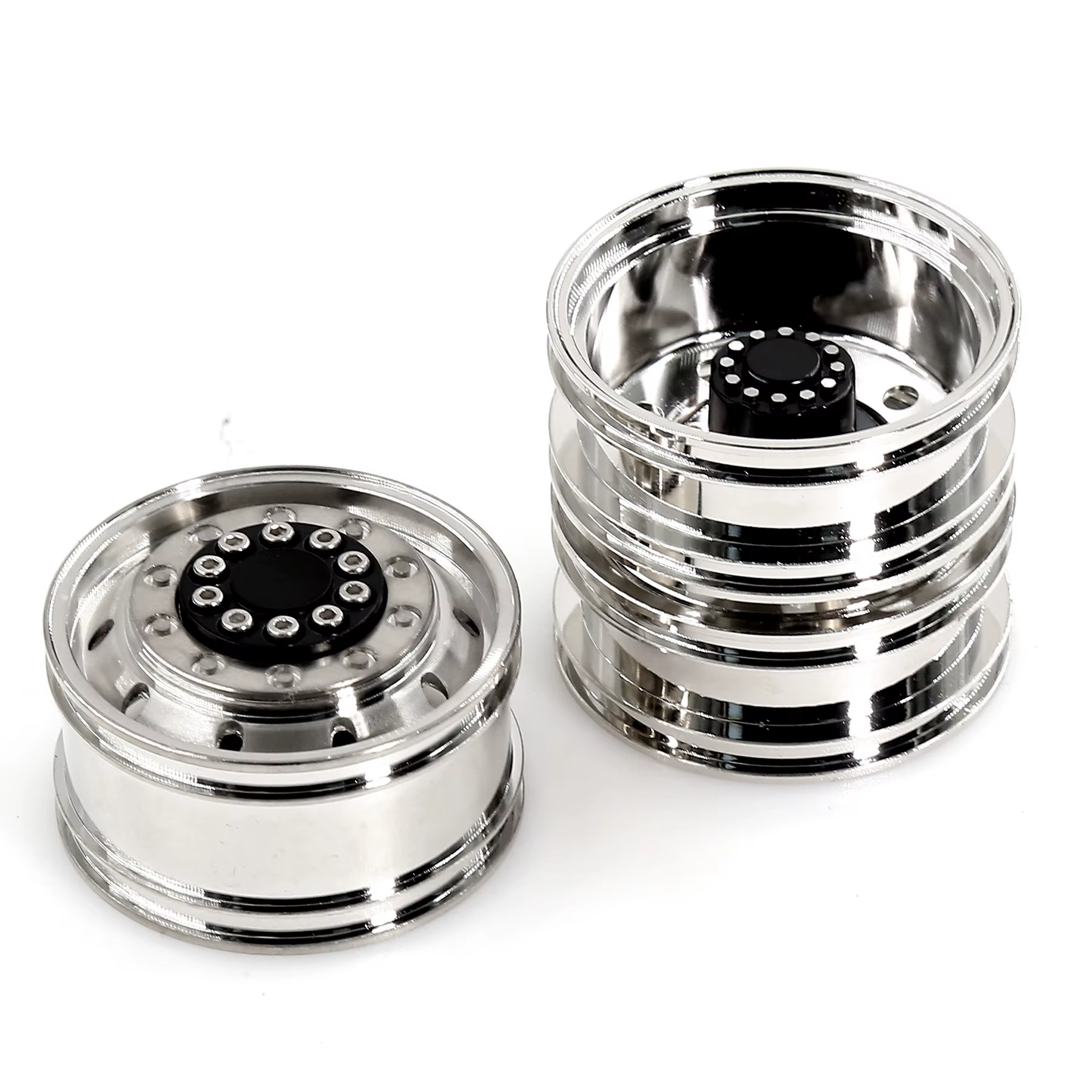 Moyeu de roues doubles en alliage 2 pièces pour camion Tamiya 1/14 RC, Compatible avec les modèles SCANIA VOLVO MAN, pièces de mise à niveau robustes