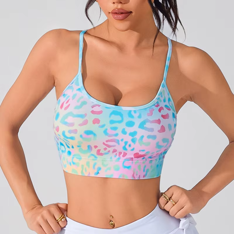 WANAYOU Soutien-gorge de yoga imprimé floral pour femme