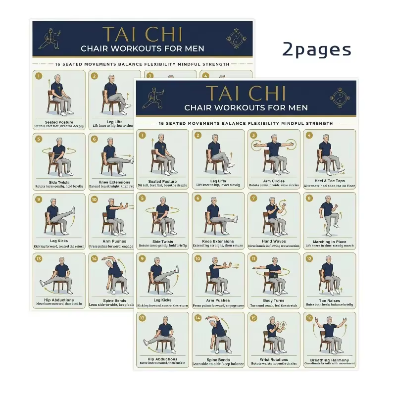 Affiche d'exercices de Tai Chi pour seniors