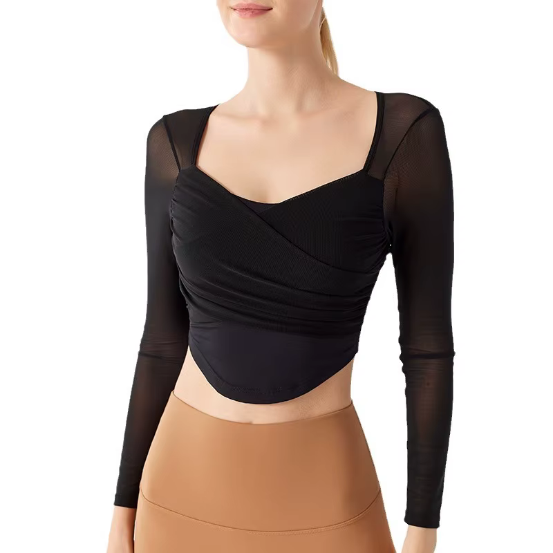 Sous-vêtements Yoga costume pour femmes nouveau Pilates à manches longues maille rouge sport séchage rapide