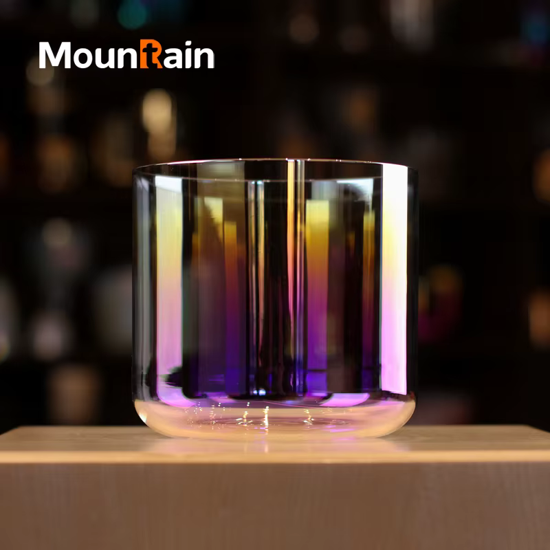 Bol chantant en cristal clair de méditation Muntain Rain Sound de 6 pouces pour la guérison sonore avec maillet en caoutchouc gratuit