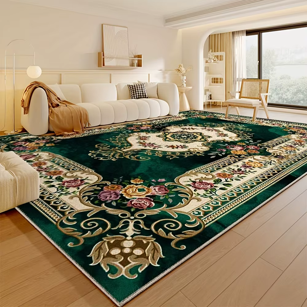 Tapis rectangulaire de style scandinave contemporain, lavable et durable, idéal pour les entrées et couloirs à fort trafic