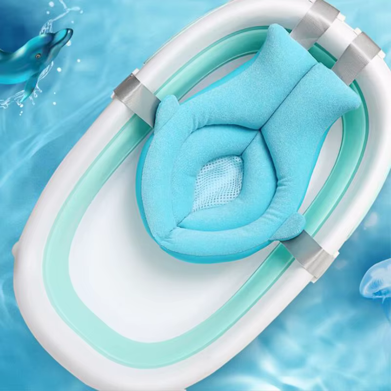 Coussin de bain pliable en forme de requin pour nouveau-né, tapis de bain portable, siège souple, tapis de jeu pour baby shower