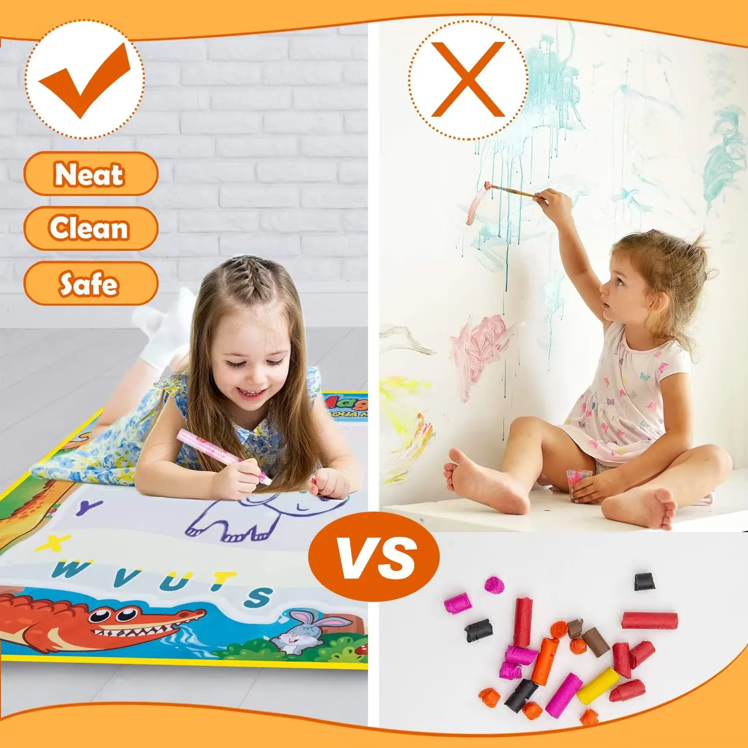 Tapis de dessin à l'eau magique, coloriage et gribouillage avec stylos magiques réutilisables, tableau de peinture Montessori, jouets éducatifs, cadeaux pour enfants