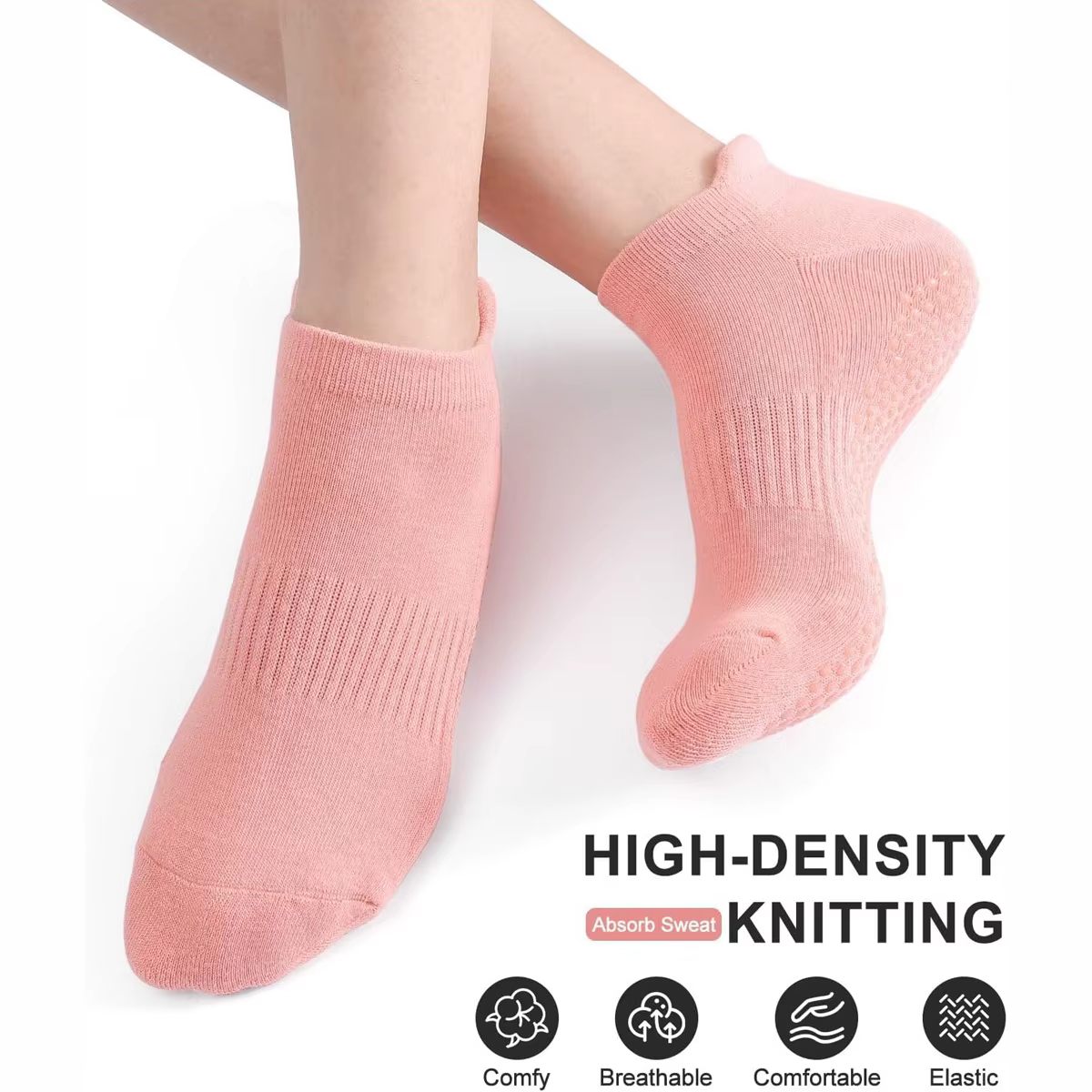 Chaussettes de Yoga Antidérapantes pour Femme, 3 Paires