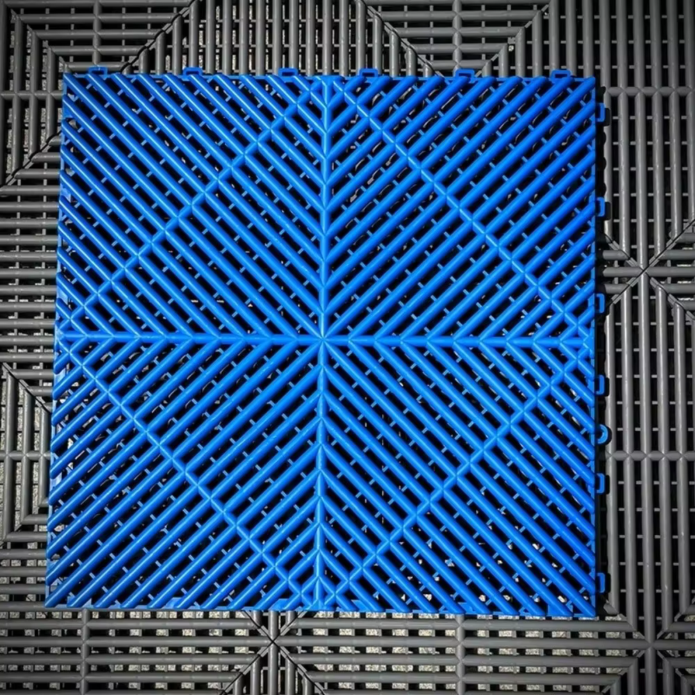 Dalles de garage antidérapantes et imperméables 400x400x18mm, dalles de garage en plastique emboîtables, tapis de drainage pour stationnement de voitures et atelier