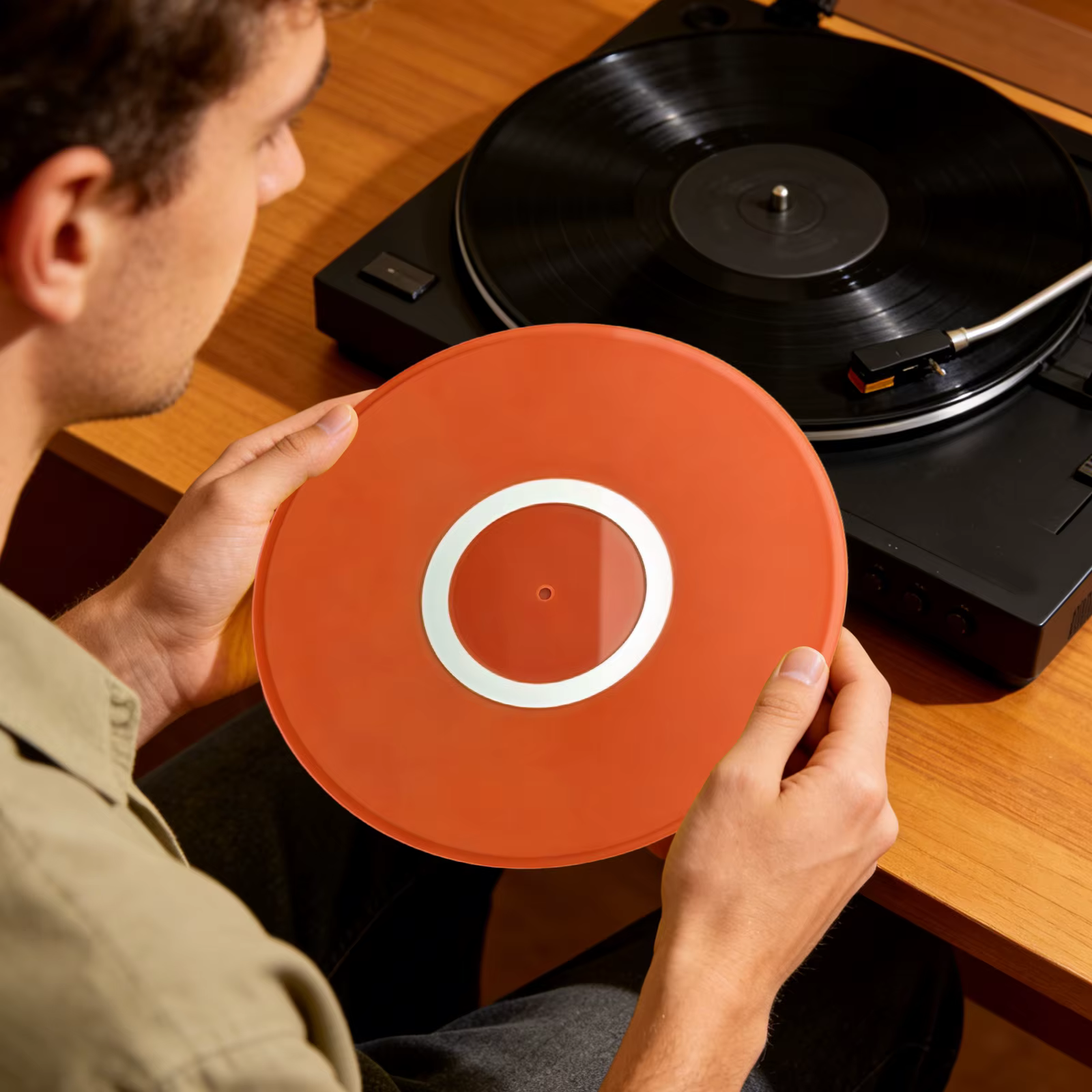 Tapis de platine vinyle en acrylique pour lecteurs de disques vinyles de 12 pouces, améliore la qualité sonore et les performances pour une sortie audio plus nette