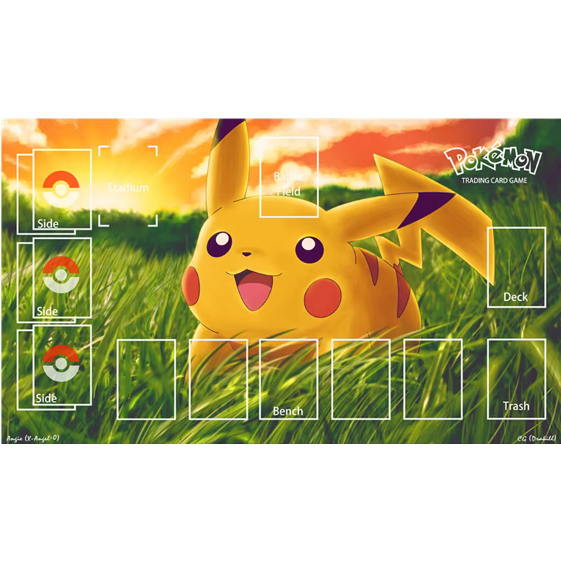 Tapis de jeu Pokémon PTCG Mewtwo Charizard Mew Jirachi, tapis de jeu de cartes à collectionner, tapis de jeu dédié contre les nouveaux tapis de table 60x35cm