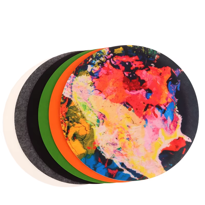 Tapis antidérapant en feutre pour plateau tournant pour LP Vinels-tapis de plateau de qualité Audiophile avec conception antistatique, remplacement pour l'amélioration du bruit du vinyle