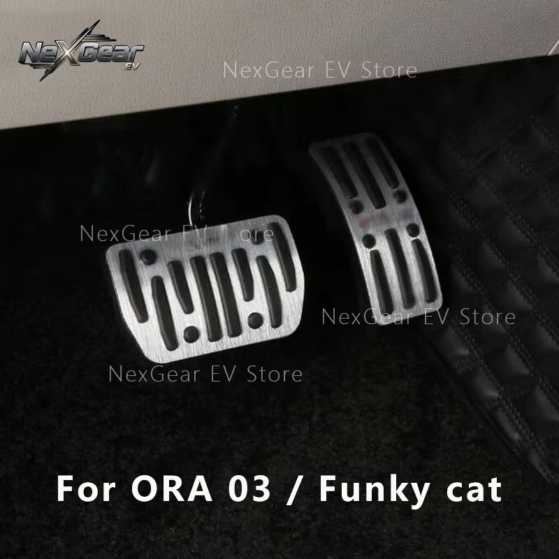 Pédale d'Accélérateur et de Frein en Aluminium Antidérapant, Polymères pour GWM ORA Cat Funky Cat EV-Car, Accessoires de Style Nik, 2022-2023
