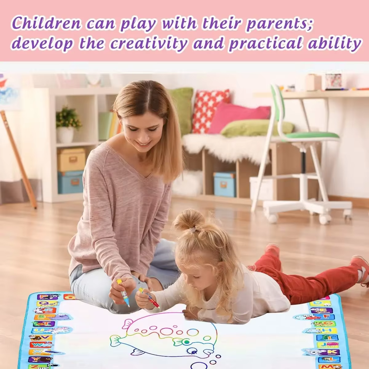 Tapis de dessin à l'eau magique, coloriage et gribouillage avec stylos magiques réutilisables, tableau de peinture Montessori, jouets éducatifs, cadeaux pour enfants