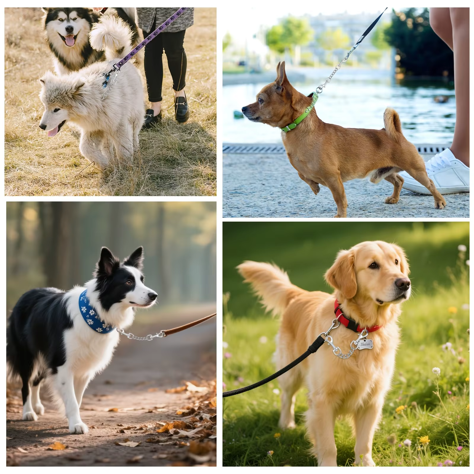 Sangles de remplacement pour collier de petit chien, boucle de harnais avec laisse à chaîne métallique, sangle de rechange sécurisée pour connexion.