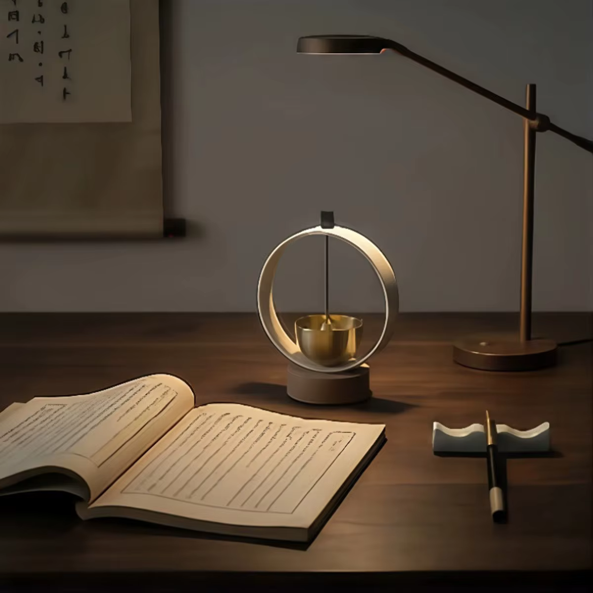 Bol chantant en cuivre Qing pour la méditation et la sonothérapie