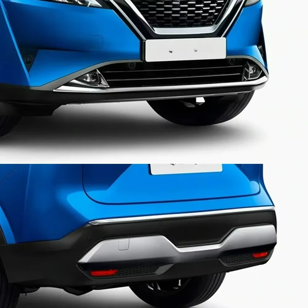 Accessoires pour Nissan Qashqai J12 2022 2023, garnitures de calandre de pare-chocs avant et arrière en ABS chromé, décoration de voiture