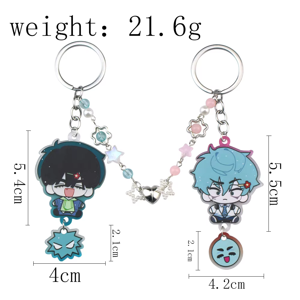 Anime ALIEN STAGE IVAN & TILL Cosplay porte-clés unisexe acrylique sac pendentif Kawaii Couple porte-clés accessoire accessoires cadeaux de noël