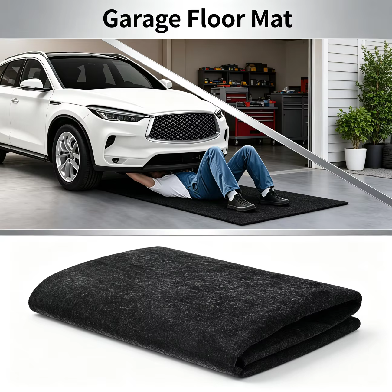 Tapis de garage premium anti-déversement d'huile pour sous la voiture, tapis de maintenance hautement absorbant, protège le sol des gouttes d'huile, des déversements et des taches