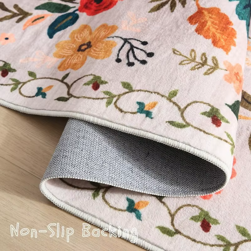Tapis de salon rond couleur imprimé Floral décoration chambre Tapis en peluche mode moderne Table basse Tapis moelleux ». Tapis