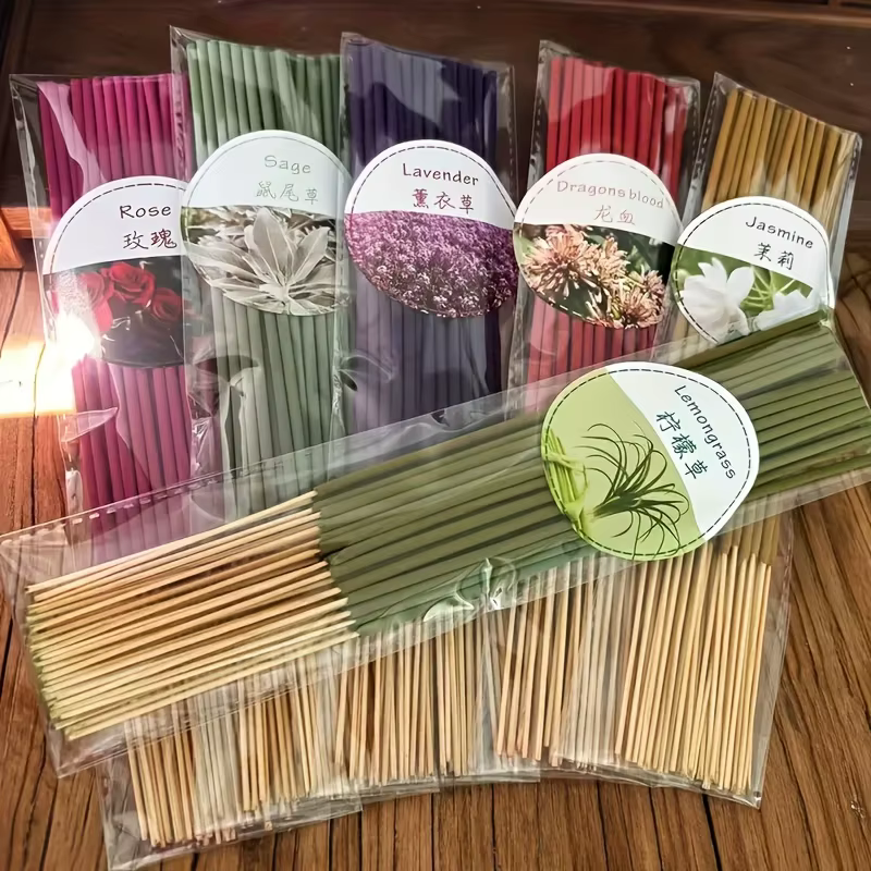 6 ensembles d'environ 126 bâtons d'encens de haute qualité - Y compris arbustes